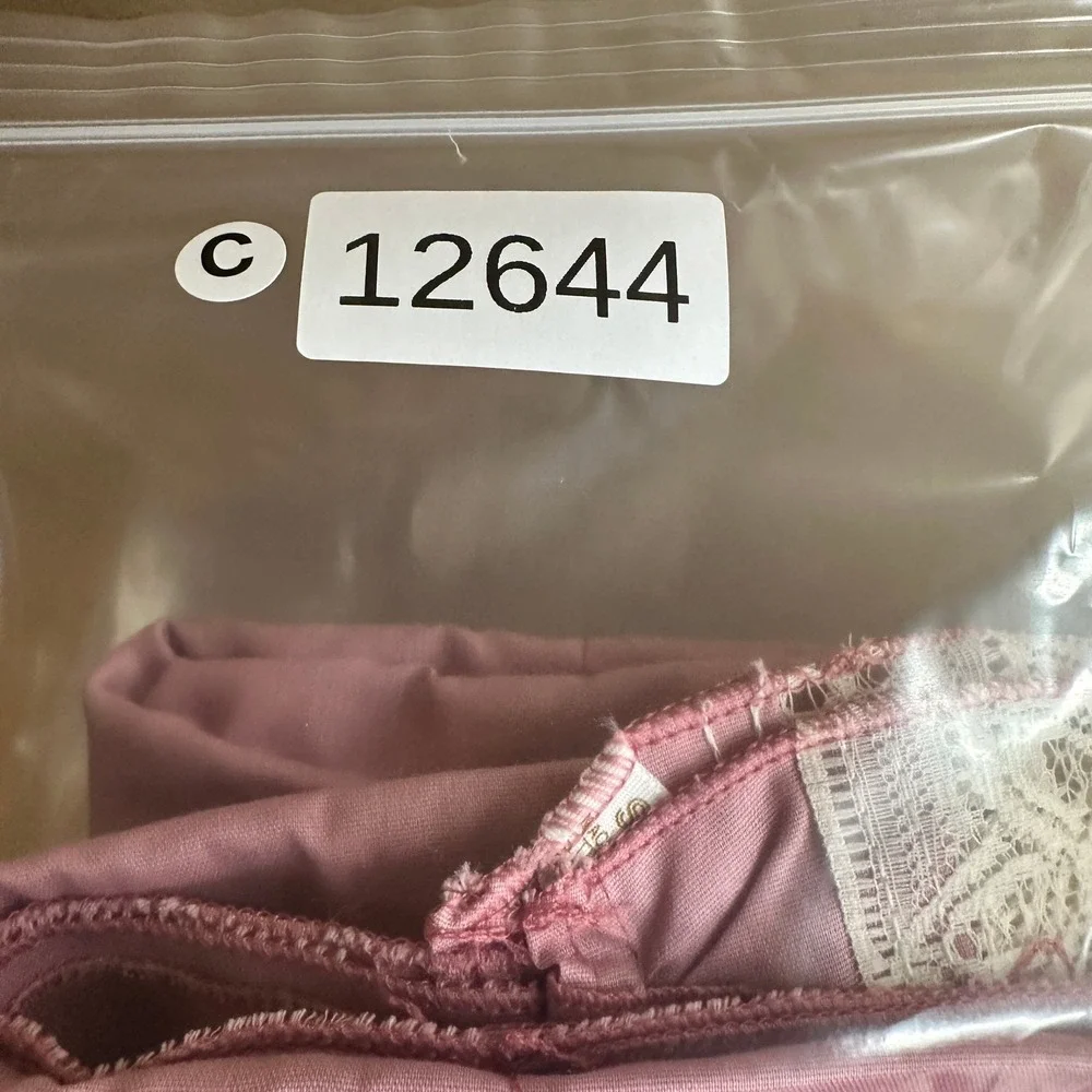 VTG Sears Mauve Pink Ruffled Lace Trim‎ Window Valance Panel Made in USA 17X79